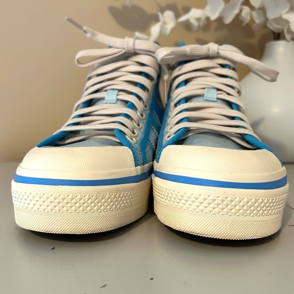 LikeNew! adidas Parley Nizza Platform Mid  Almost Blue Sneakers Women's Size 8.5 - Picture 4 of 15